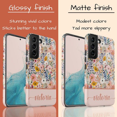 Custom Name Boho Chic Paradise Floral Galaxy Case